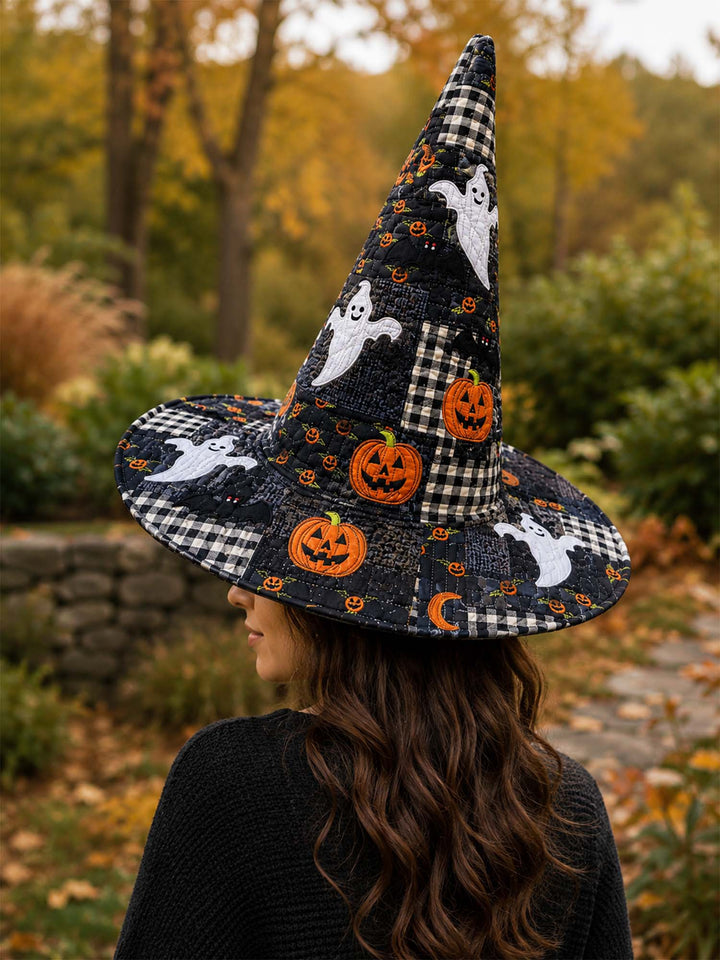 Handmade Quilted Witch Hat – Halloween Ghosts