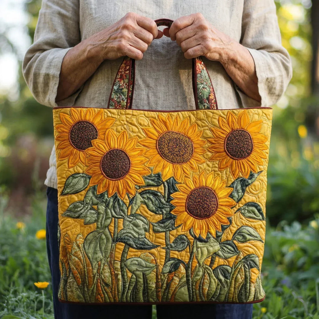 Quilted Tote Bag | Sunflower