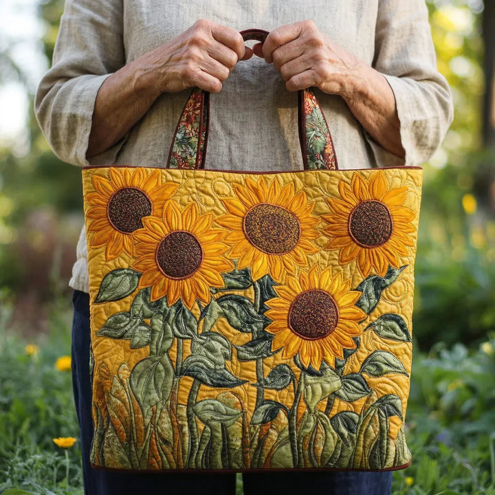 Quilted Tote Bag | Sunflower