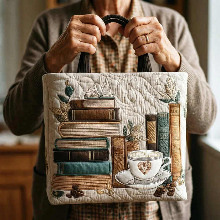 Quilted Everyday Shoulder Bag – Coffee Pattern