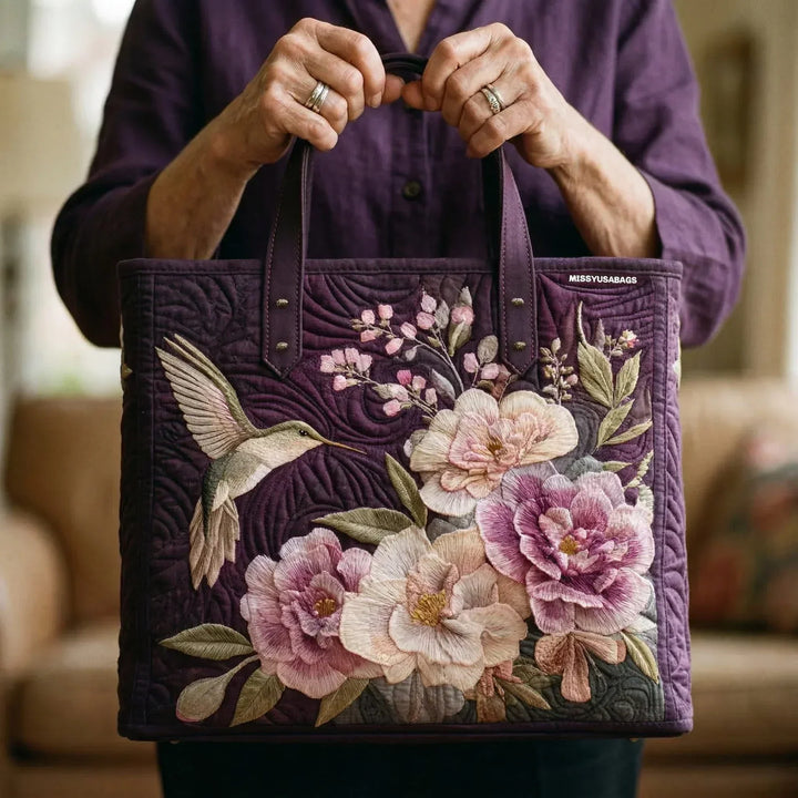 Quilted Tote Bag | Orchids