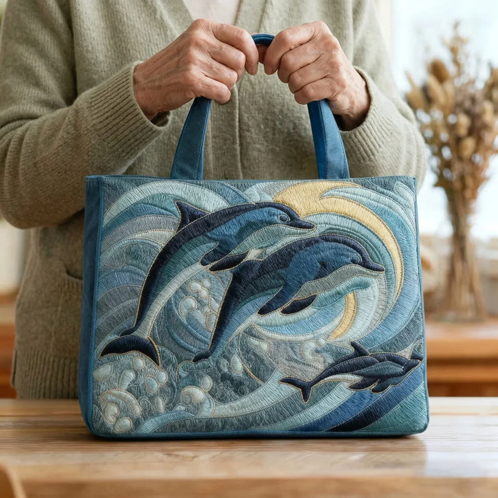 Coastal Quilted Shoulder Bag – Ocean Dolphin