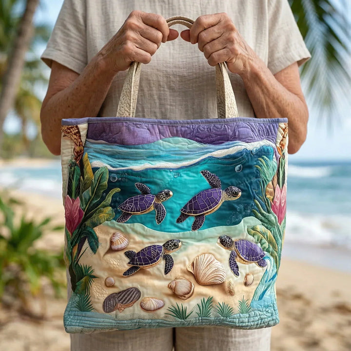 Quilted Tote Bag | Lagoon