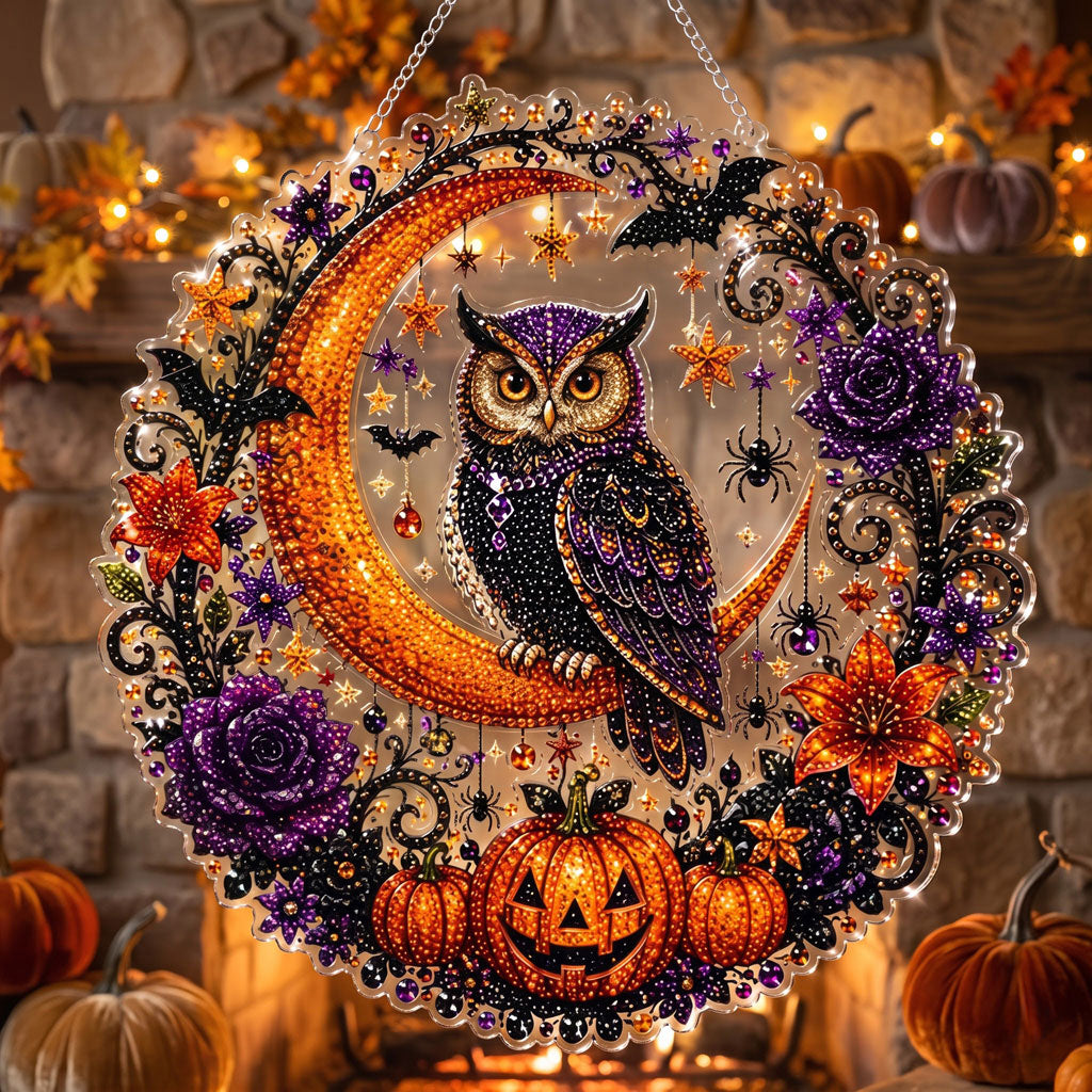 🔥Limited time 70% OFF - 🎃✨Halloween Diamond Art Hanging Ornament Kit - Sparkling DIY Window Ornament – 🦉 Owl