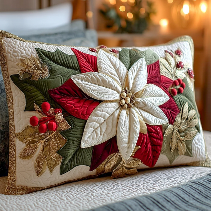 Quilted Cushion Cover with Christmas Star by Louise London