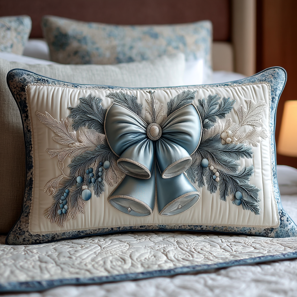 Quilted cushion cover with glowing Christmas bell NCU0XD205